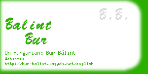 balint bur business card